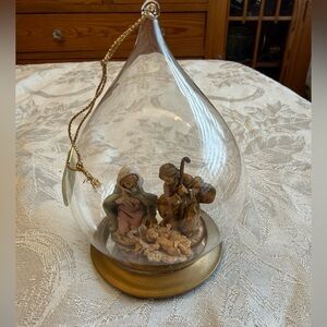 NEW Fontanini Holy Family Hand Blown Glass Ornament
